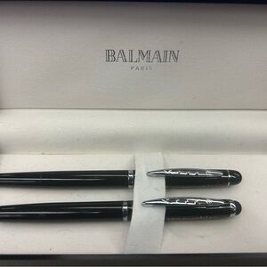 Balmain Paris Set of 2 Black Pens with "edo renewables" Logo